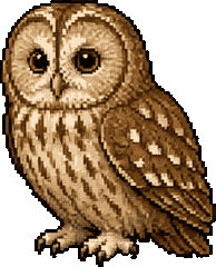 フクロウのドット絵